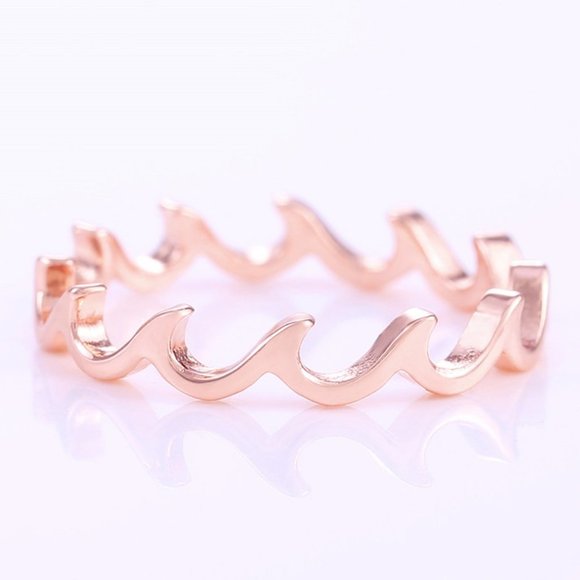 ⚡ Wave Fire Minimalist Simple Trendy Anillos Lovely Rings for Women, PD066 - Picture 2 of 5
